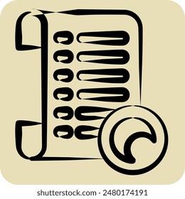 Icon Lens. related to Cinema symbol. hand drawn style. simple design illustration
