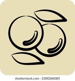Icon Lentil. suitable for Nuts symbol. hand drawn style. simple design editable. design template vector. simple illustration
