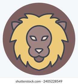 Icon Leo. related to Horoscope symbol. color mate style. simple design editable. simple illustration