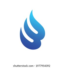 icon letter B which forms the blue gas, biomass, or biogas logo 