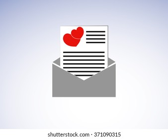 Icon letter with a declaration of love for Valentine's Day. Love Letter. Vector.