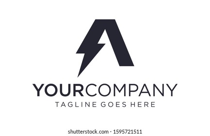 Icon letter A for electric logo vector editable
