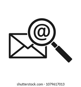 icon letter, email and magnifying. vector line