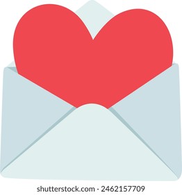 Icon of letter envelope with red heart