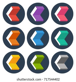 icon letter L with isometric three-dimensional concept