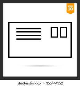 Icon of letter in paper envelope