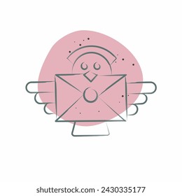 Icon Letter. related to Post Office symbol. Color Spot Style. simple design editable. simple illustration