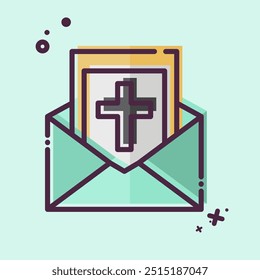 Icon Letter. related to Seath symbol. MBE style. simple illustration
