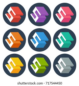 icon letter S with isometric three-dimensional concept