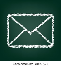 icon of letter. Vector illustration with chalk effect 