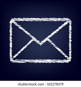 icon of letter. Vector illustration with chalk effect  