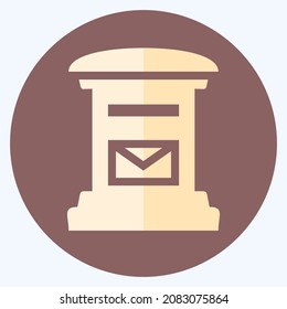 Icon Letterbox - Color Mate Style,Simple illustration,Editable stroke,Design template vector, Good for prints, posters, advertisements, announcements, info graphics, etc.