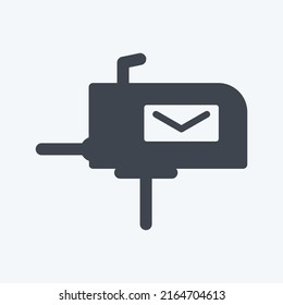 Icon LetterBox. suitable for Education symbol. glyph style. simple design editable. design template vector. simple symbol illustration