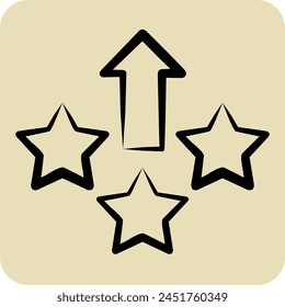 Icon Level Up. related to Online Game symbol. hand drawn style. simple design illustration