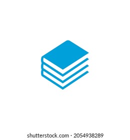Icon library book stack collection single pictogram flat icon style graphic design vector