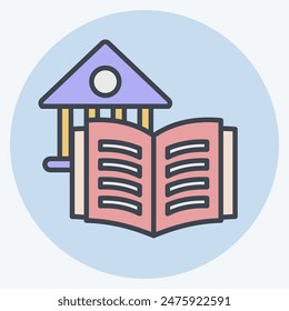 Icon Library. related to Book symbol. color mate style. simple design illustration