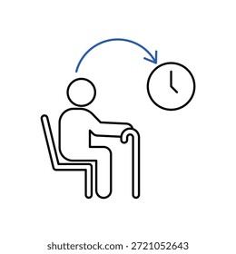 Symbol als Lebenserwartung, einzeln auf sauberem Hintergrund.