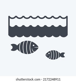 Icon Life Under Water. suitable for Community symbol. glyph style. simple design editable. design template vector. simple symbol illustration