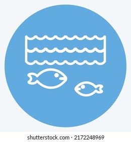 Icon Life Under Water. suitable for Community symbol. blue eyes style. simple design editable. design template vector. simple symbol illustration