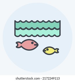 Icon Life Under Water. suitable for Community symbol. color mate style. simple design editable. design template vector. simple symbol illustration