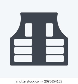 Icon Life Vest - Glyph Style - Simple illustration,Editable stroke,Design template vector, Good for prints, posters, advertisements, announcements, info graphics, etc.