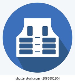 Icon Life Vest - Long Shadow Style - Simple illustration,Editable stroke,Design template vector, Good for prints, posters, advertisements, announcements, info graphics, etc.