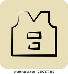 Icon Life Vest. suitable for education symbol. hand drawn style. simple design editable. design template