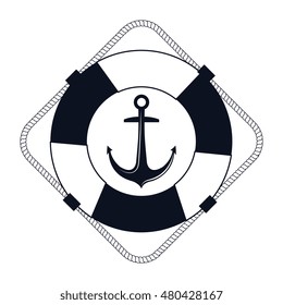 icon lifebuoy nautical label isolated vector illustration eps 10
