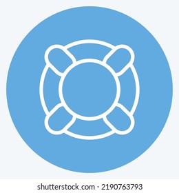 Ícono Salvavidas. adecuado para el símbolo de seguridad. estilo ojos azules. diseño simple editable. vector de plantilla de diseño. ilustración simple