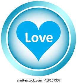 Icon light blue love heart