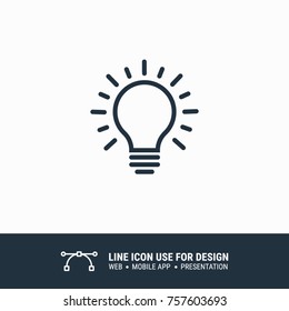 Icon Light Bulb Idea graphic design single icon vector illustration