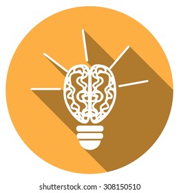 Icon Light bulb with a long shadow