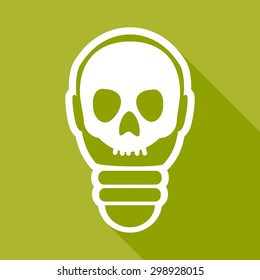Icon Light bulb on long shadow