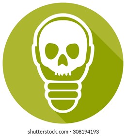 Icon Light bulb on long shadow