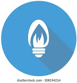Icon Light bulb on long shadow
