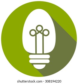 Icon Light bulb on long shadow