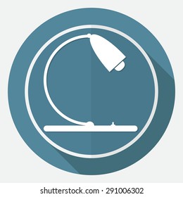 Icon Light bulb on white circle with a long shadow