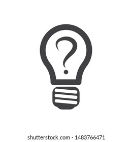 Icon light bulb with question mark isolated on white background,vector illustrations