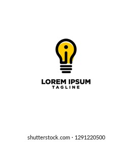 icon light bulb simple  with line art for website ui/ux and logo design 