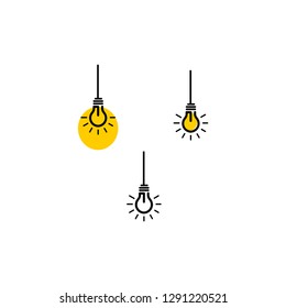 icon light bulb simple  with line art for website ui/ux and logo design 
