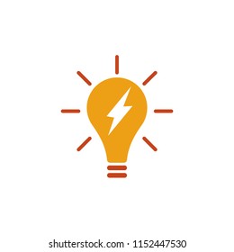 The icon of a light bulb with a small lighting strike. 