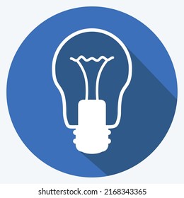 Icon Light Bulb. suitable for Home symbol. long shadow style. simple design editable. design template vector. simple symbol illustration