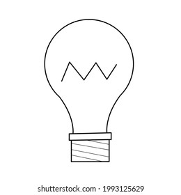 Icon of Light Bulb. Vector Illustration in trendy line art style. Design for mobile concept and web apps