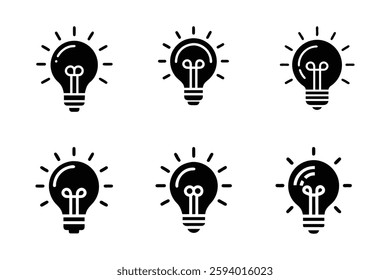 Icon light bulb. Vector line lamp. Isolated bulb concept. Sign symbol solution thinking. Modern flat style design. For web site mobile apps innovation development exclamation work social project