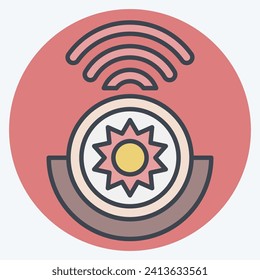 Sensor de detección de luces de icono. relacionado con el símbolo Smart Home. estilo mate de color. diseño simple editable. ilustración simple