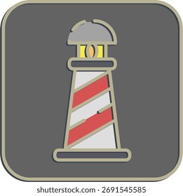 Casa de luz de ícone. Elementos de tema piratas. Ícone no estilo em alto-relevo.