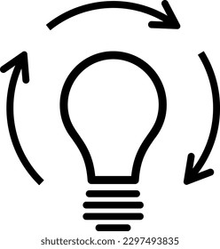 El icono de una bombilla como concepto de generación de ideas o de inicio