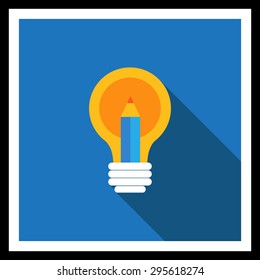 Icon of lightbulb and pencil