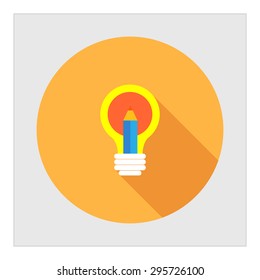 Icon of lightbulb and pencil
