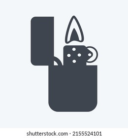 Icon Lighter. suitable for men accessories symbol. glyph style. simple design editable. design template vector. simple symbol illustration